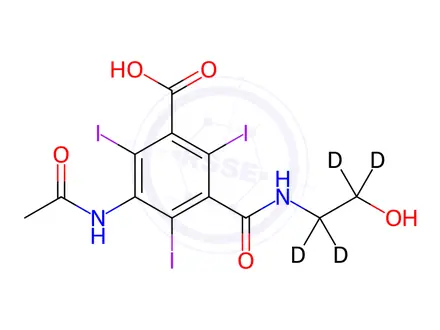 Chemical structure of Ioxitalamic Acid-d4