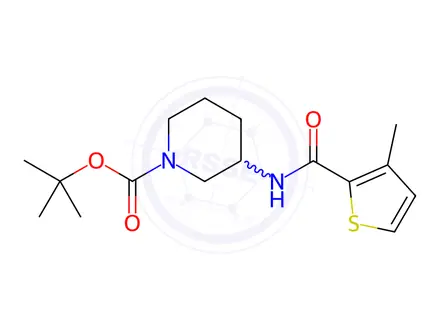 Chemical structure of 3-[(3-Methyl-thiophene-2-carbonyl)-amino]-piperidine-1-carboxylic acid tert-butyl ester