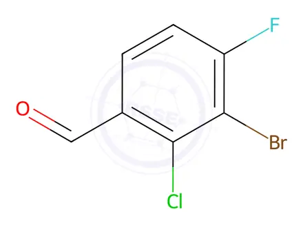 Chemical structure of Benzaldehyde, 3-bromo-2-chloro-4-fluoro-