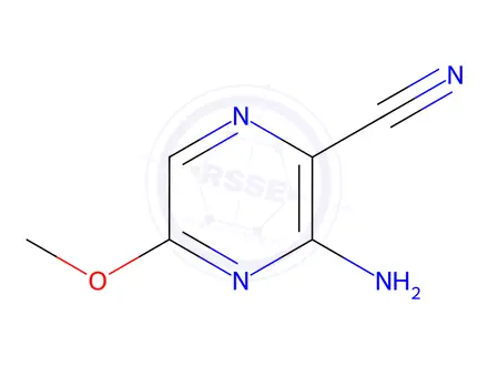 Chemical structure of Pyrazinecarbonitrile, 3-amino-5-methoxy-(9CI)