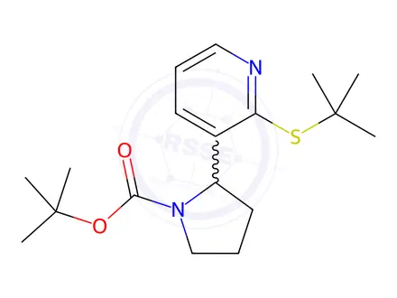 Chemical structure of tert-Butyl 2-(2-(tert-butylthio)pyridin-3-yl)pyrrolidine-1-carboxylate