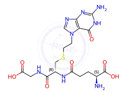 Chemical structure of S-[2-(N7-Guanyl)ethyl]glutathione