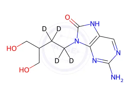 Chemical structure of Desdiacetyl-8-oxo Famciclovir-d4