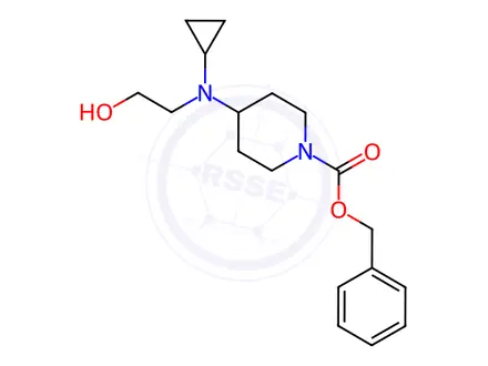 Chemical structure of Benzyl 4-(cyclopropyl(2-hydroxyethyl)amino)piperidine-1-carboxylate
