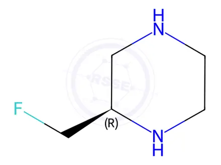 Chemical structure of Piperazine, 2-(fluoromethyl)-, dihydrochloride, (R)-