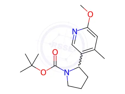 Chemical structure of tert-Butyl 2-(6-methoxy-4-methylpyridin-3-yl)pyrrolidine-1-carboxylate