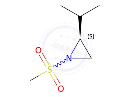 Chemical structure of Aziridine, 2-(1-methylethyl)-1-(methylsulfonyl)-, (2S)-(9CI)