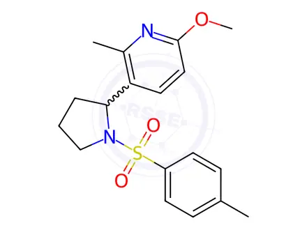 Chemical structure of 6-Methoxy-2-methyl-3-(1-tosylpyrrolidin-2-yl)pyridine