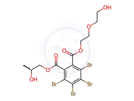 Chemical structure of 2-(2-hydroxyethoxy)ethyl 2-hydroxypropyl 3,4,5,6-tetrabromophthalate
