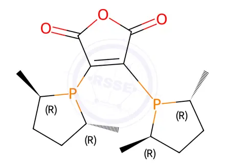 Chemical structure of 2,3-BIs[(2r,5r)-2,5-dimethyl-phospholanyl]maleic anhydride(2,5-norbornadiene)rhodium(i) tetrafluoroborate
