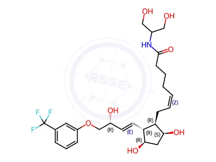 Chemical structure of Travoprost Impurity 23(Fluprostenol Serinol Amide)