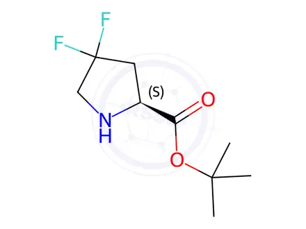 Chemical structure of L-Proline, 4,4-difluoro-, 1,1-dimethylethyl ester