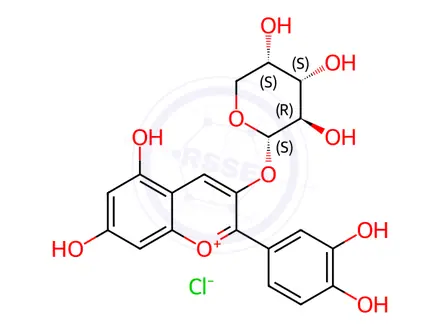 Chemical structure of Cyanidin 3-monoarabinoside