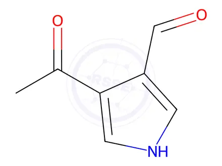 Chemical structure of Pyrrole-3-carboxaldehyde, 4-acetyl-(8CI)