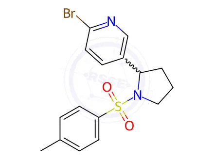 Chemical structure of 2-Bromo-5-(1-tosylpyrrolidin-2-yl)pyridine