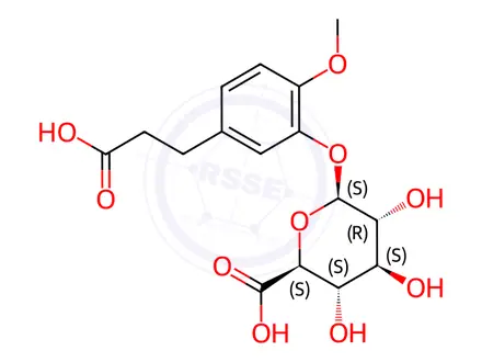 Chemical structure of Dihydro Isoferulic Acid 3-O-β-D-Glucuronide