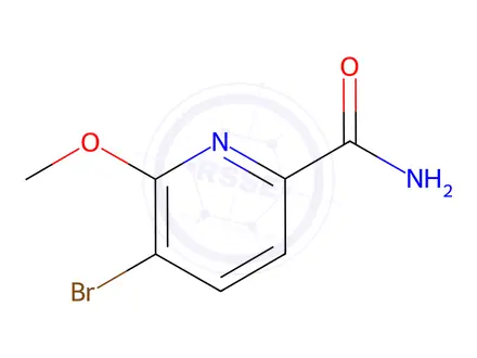 Chemical structure of 5-Bromo-6-methoxy-pyridine-2-carboxylic acid amide