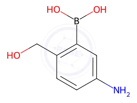 Chemical structure of (5-Amino-2-(hydroxymethyl)phenyl)boronic acid