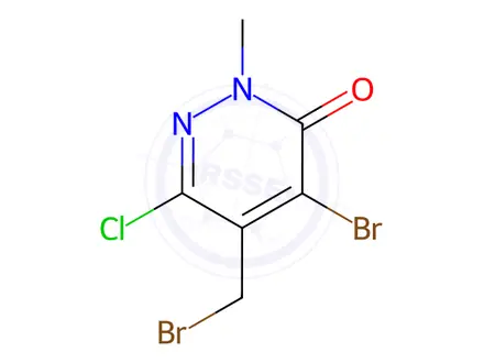 Chemical structure of 4-Bromo-5-(bromomethyl)-6-chloro-2-methylpyridazin-3(2H)-one