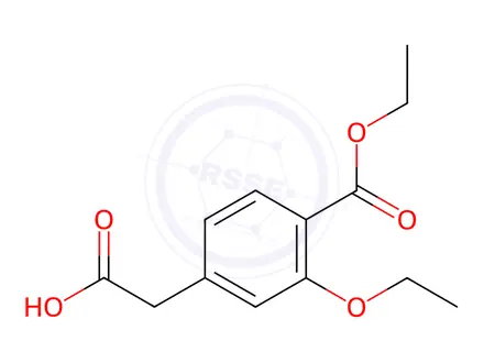 Chemical structure of Repaglinide Related Compound II (4-Ethoxycarbonyl-3-ethoxyphen ylacetic Acid)