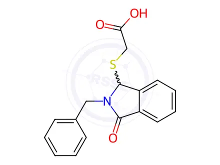 Chemical structure of 2-[(2-benzyl-3-oxo-2,3-dihydro-1H-isoindol-1-yl)sulfanyl]acetic acid