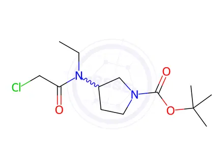 Chemical structure of tert-Butyl 3-(2-chloro-N-ethylacetamido)pyrrolidine-1-carboxylate