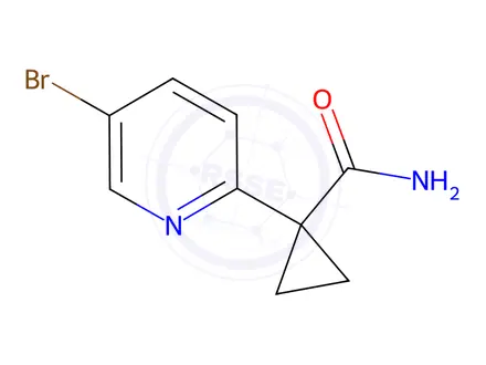 Chemical structure of 1-(5-BROMOPYRIDIN-2-YL)CYCLOPROPANECARBOXAMIDE