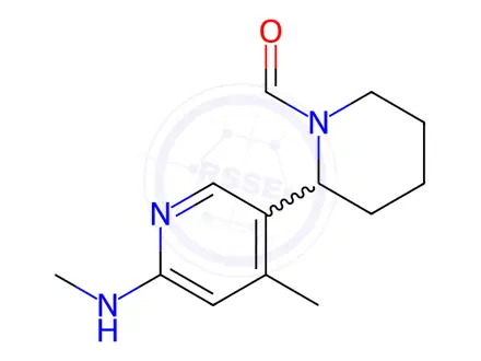 Chemical structure of 2-(4-Methyl-6-(methylamino)pyridin-3-yl)piperidine-1-carbaldehyde