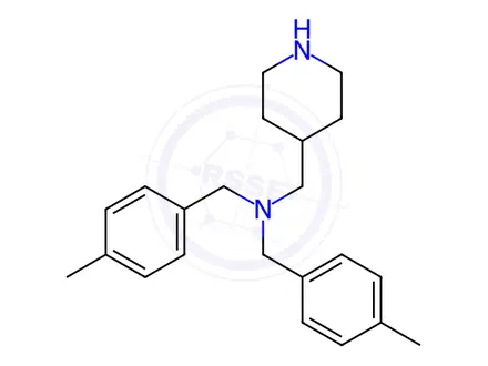 Chemical structure of Bis-(4-Methyl-benzyl)-piperidin-4-ylMethyl-aMine hydrochloride
