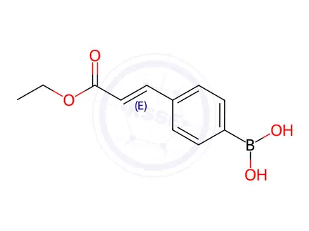 Chemical structure of (4-(3-Ethoxy-3-oxoprop-1-en-1-yl)phenyl)boronic acid