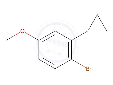 Chemical structure of 1-bromo-2-cyclopropyl-4-methoxybenzene