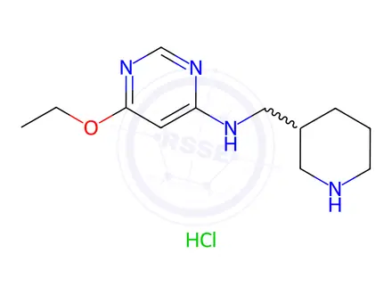 Chemical structure of 6-Ethoxy-N-(piperidin-3-ylmethyl)pyrimidin-4-amine hydrochloride