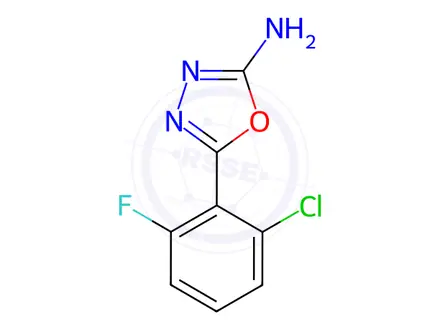 Chemical structure of 5-(2-Chloro-6-fluorophenyl)-1,3,4-oxadiazol-2-amine