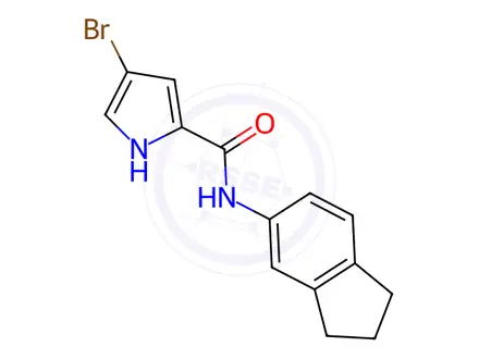 Chemical structure of 4-Bromo-N-(2,3-dihydro-1h-inden-5-yl)-1h-pyrrole-2-carboxamide