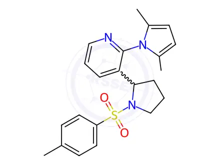 Chemical structure of 2-(2,5-Dimethyl-1H-pyrrol-1-yl)-3-(1-tosylpyrrolidin-2-yl)pyridine