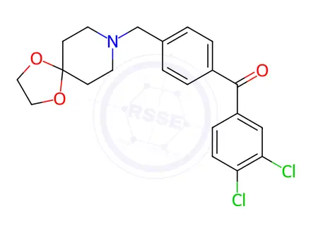 Chemical structure of (4-((1,4-Dioxa-8-azaspiro[4.5]Decan-8-yl)methyl)phenyl)(3,4-dichlorophenyl)methanone