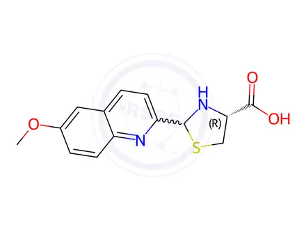 Chemical structure of (4r)-2-(6-Methoxyquinolin-2-yl)thiazolidine-4-carboxylic acid