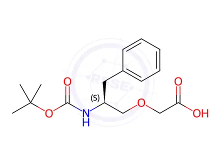 Chemical structure of Acetic acid, [2-[[(1,1-dimethylethoxy)carbonyl]amino]-3-phenylpropoxy]-, (S)-(9CI)