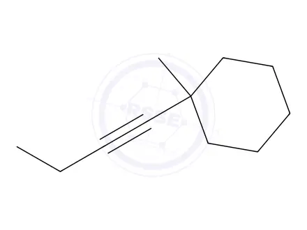 Chemical structure of Cyclohexane, 1-(1-butynyl)-1-methyl-(9CI)