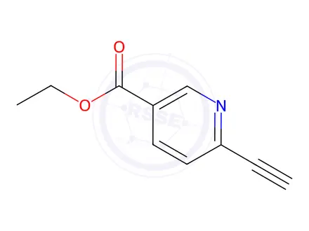 Chemical structure of 6-ethynylnicotinic acid ethyl ester