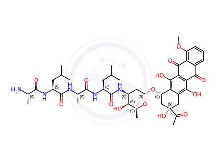 Chemical structure of Ala-Leu-Ala-Leu Daunorubicin Hydrochloride