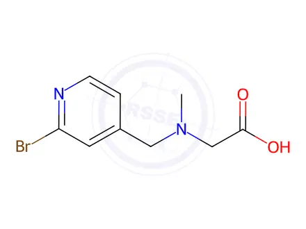 Chemical structure of 2-(((2-Bromopyridin-4-yl)methyl)(methyl)amino)acetic acid