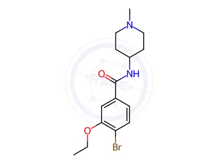 Chemical structure of Benzamide, 4-bromo-3-ethoxy-N-(1-methyl-4-piperidinyl)-