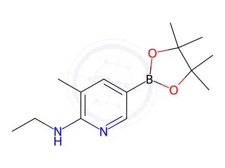 Chemical structure of N-ethyl-3-Methyl-5-(4,4,5,5-tetraMethyl-1,3,2-dioxaborolan-2-yl)pyridin-2-aMine