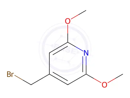 Chemical structure of Pyridine, 4-(bromomethyl)-2,6-dimethoxy-