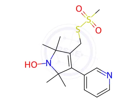 Chemical structure of 2,5-Dihydro-2,2,5,5-tetramethyl-3-[[(methylsulfonyl)thio]methyl]-4-(3-pyridinyl)-1H-pyrrol-1-yloxy