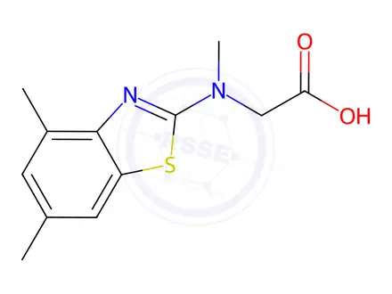 Chemical structure of n-(4,6-dimethyl-1,3-benzothiazol-2-yl)-n-methylglycine