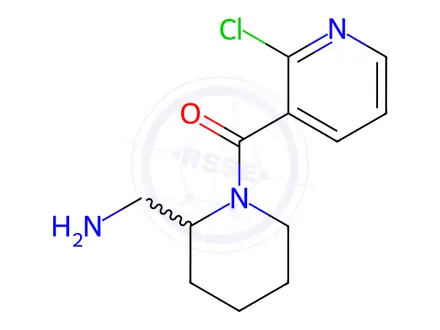 Chemical structure of (2-AMinoMethyl-piperidin-1-yl)-(2-chloro-pyridin-3-yl)-Methanone hydrochloride