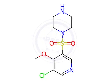 Chemical structure of 1-((5-Chloro-4-methoxypyridin-3-yl)sulfonyl)piperazine