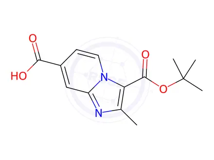 Chemical structure of 3-(tert-Butoxycarbonyl)-2-methylimidazo[1,2-a]pyridine-7-carboxylic acid